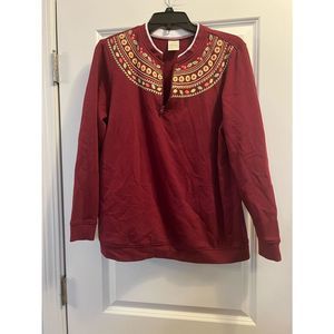 Woman’s sunflower design half zip